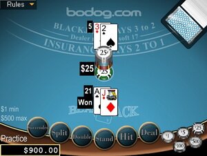 Blackjack at Bodog Casino